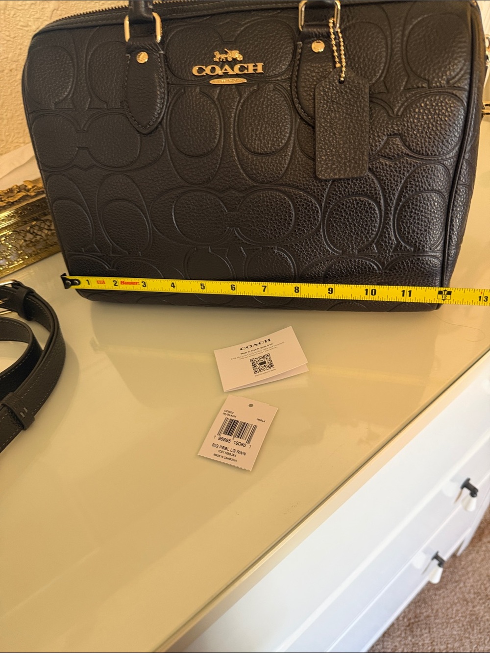 New Large Coach  leather  Morgan signature C - Picture 10 of 11